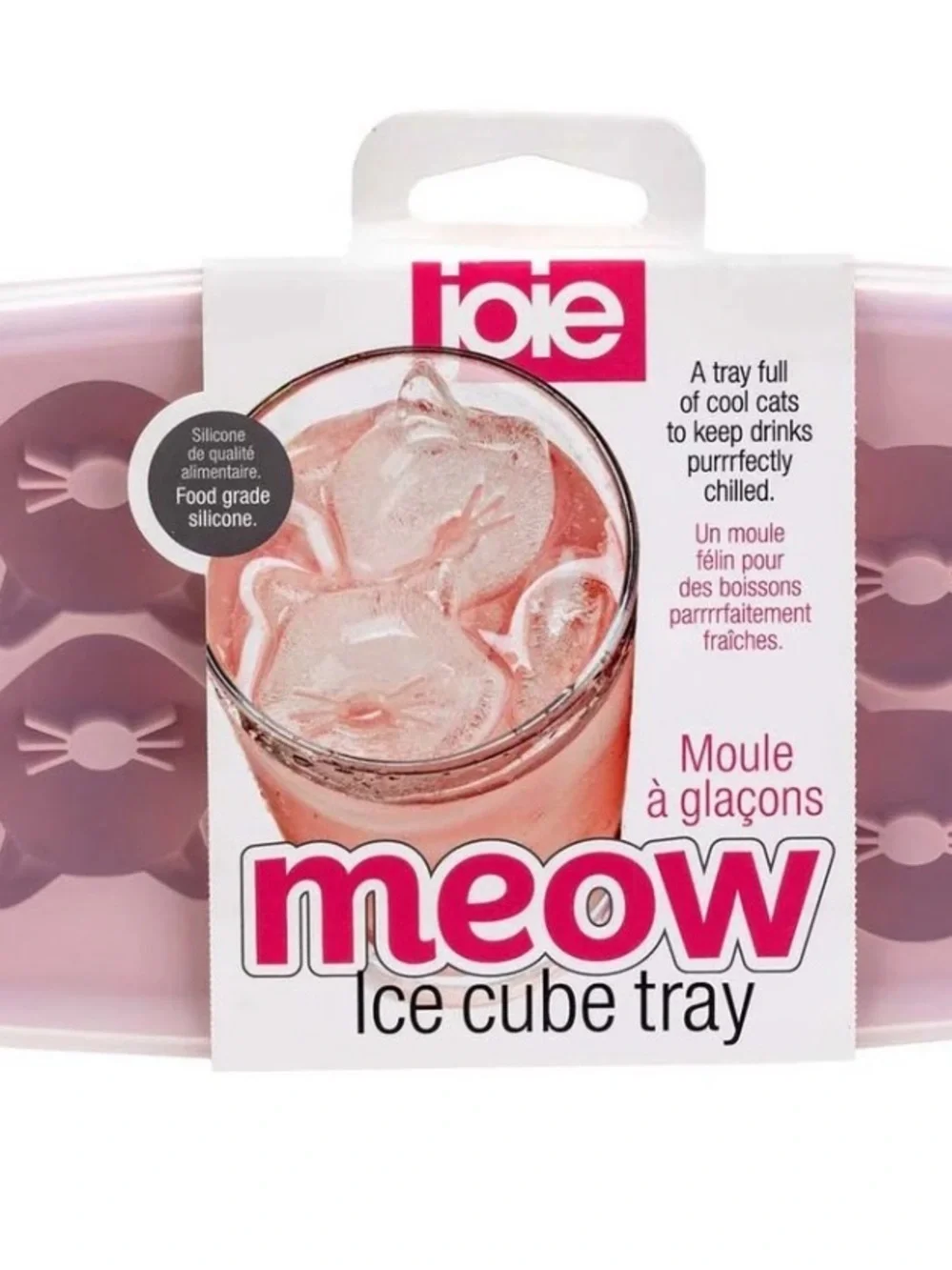 Joie Meow Cat Ice Cube Tray - Pink and White